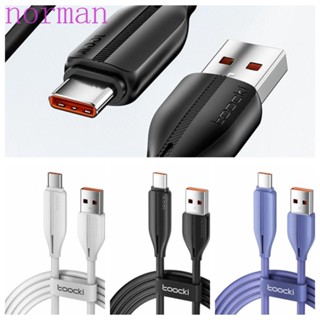 Norman สายเคเบิลข้อมูล 100W 6A USB C 100W 6A Type C Type C TPE 1 ม. 2 ม. ชาร์จเร็ว