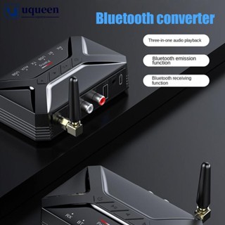 Uqueen T-R22 อะแดปเตอร์รับส่งสัญญาณเสียงบลูทูธไร้สาย 2-in-1 RCA AUX USB C7W3