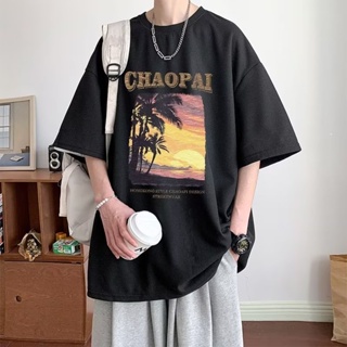 Leosoxs เสื้อยืดผู้ชาย เสื้อยืดชาย oversize คอกลม แขนสั้น แฟชั่นยอดนิยม Korean 2023NEW JUL1902