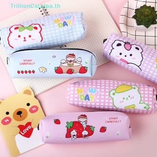 Trillioncatalpa กระเป๋าดินสอ หนัง PU ลายการ์ตูนอนิเมะน่ารัก สร้างสรรค์ สําหรับใส่เครื่องเขียน ปากกา ดินสอ