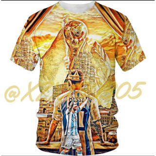 (ทั้งหมดในสต็อก Xzx180305) เสื้อยืดคอกลม แขนสั้น พิมพ์ลาย Lionel Messi 3D แฟชั่นฤดูร้อน สําหรับผู้ชาย และผู้หญิง 07