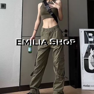 EMILIA SHOP  กางเกงขายาว คาร์โก้ กางเกง กางเกง  ทันสมัย สไตล์เกาหลี สวย fashion A93L3M7 36Z230909