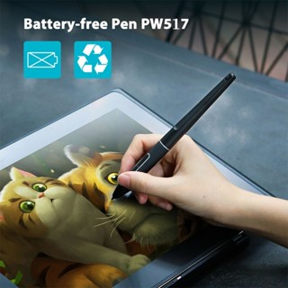 PW517 แท็บเล็ตปากกาวาดภาพ สไตลัสสัมผัสตามหลักสรีรศาสตร์ แท็บเล็ต Drawing ปากกาสําหรับ HUION 8192 ความไวปากกาแบตเตอรี่ฟรี