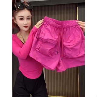 [lucky เสื้อผ้าผู้หญิง] กางเกงขาสั้นลําลอง ทรงหลวม ขนาดใหญ่ สีแคนดี้ สไตล์ยุโรป สําหรับผู้หญิง
