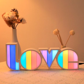 กล่องไฟ LED รูปตัวอักษร Love สําหรับตกแต่งห้องนอน