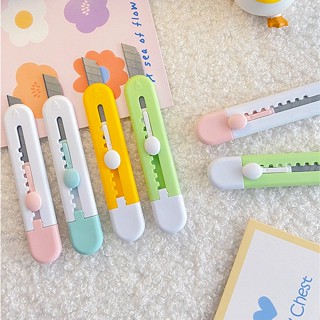 มีดคัตเตอร์ ขนาดเล็ก พับเก็บได้ สีแคนดี้ สําหรับเปิดกล่องกระดาษ