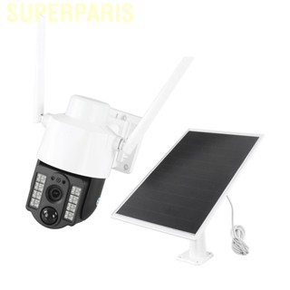 Superparis 4G Security Camera 2MP Full Viewing Solar Panel Powered Color Night Vision IP65 Waterproof PIR Sensor Outdoor