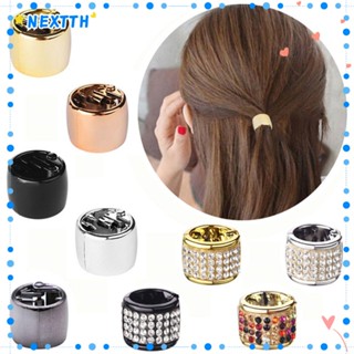 Woman Girls Punk Crystal Ponytail Holder Elastic Hair Ring