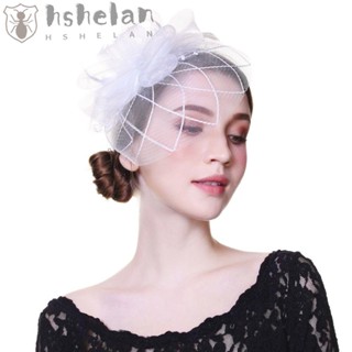 Hshelan Fascinators หมวกตาข่าย ประดับขนนก