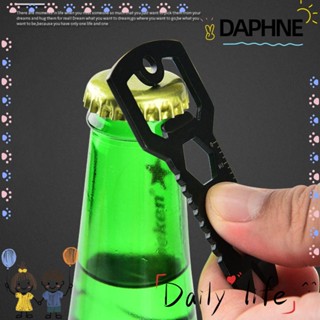 Daphne พวงกุญแจที่เปิดขวดเบียร์ สเตนเลส เคลือบไทเทเนียม ป้องกันสนิม 5 in 1 สีดํา 4 ชิ้น