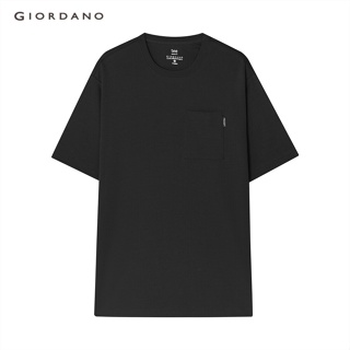 GIORDANO เสื้อยืดผู้ชาย Mens Interlock Pocket Tee 01022211