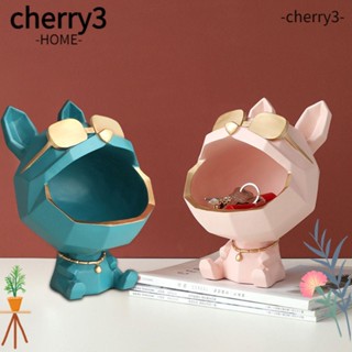 Cherry3 ถาดเก็บเครื่องประดับ รูปปั้นสุนัขบูลด็อก สําหรับตกแต่งบ้าน