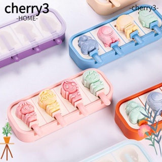 CHERRY3 แม่พิมพ์ซิลิโคน ไอศกรีม น่ารัก ใช้ซ้ําได้ สําหรับทําไอศกรีม แช่แข็ง 2 แพ็ค