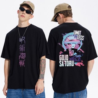 HOT! เสื้อยืดอะนิเมะญี่ปุ่น Jujutsu Kaisen Cotton เสื้อยืด Gojo Satoru พิมพ์ Super Hot Cool Anime แขนสั้น Unisex