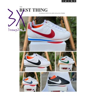 ใหม่ Nike CORTEZ XLV FORREST GUM &amp; STRANGER THINGS WHITE RED UNISEX (ชั้นพรีเมี่ยม)