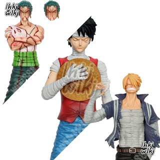 โมเดลฟิกเกอร์ ONE PIECE Luffy Zoro Sanji 3D2Y 27 ซม. ไม่มีกล่อง แบบเปลี่ยน สําหรับตกแต่งห้อง ของที่ระลึก