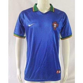 เสื้อกีฬาแขนสั้น ลายทีมชาติฟุตบอลโปรตุเกส 1998 Portugal Away สไตล์วินเทจ แห้งเร็ว ไซซ์ S-XXL สําหรับผู้ชาย AAA