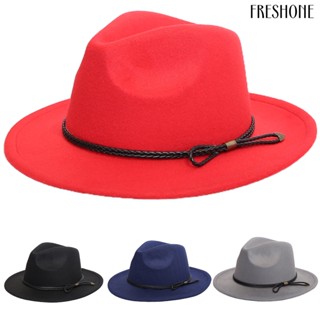 [FO] หมวกปีกกว้าง หมวกโบลเลอร์ Fedora ฟลอปปี้ วินเทจ สีพื้น สําหรับผู้ชาย เหมาะกับฤดูหนาว