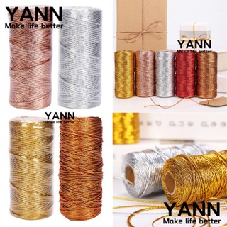 YANN1 สายริบบิ้น ขนาด 1.5 มม. ยาว 100 ม. ต่อม้วน สีทอง สีเงิน สําหรับห่อของขวัญ ตกแต่งคริสต์มาส DIY