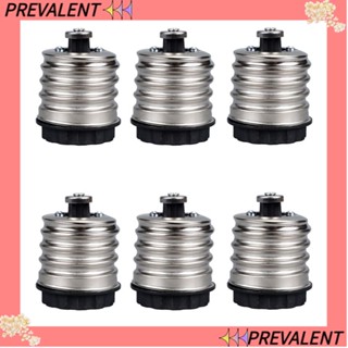 Preva อะแดปเตอร์ซ็อกเก็ตหลอดไฟ E40 E39 เป็น E27 E26 ทนความร้อน สีดํา 6 ชิ้น