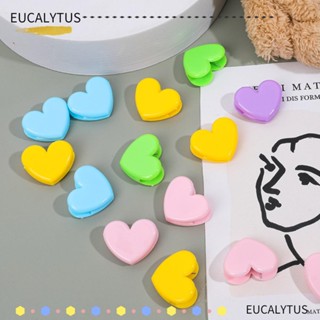 Eutus คลิปหนีบกระดาษโน้ต พลาสติก รูปหัวใจน่ารัก ขนาดเล็ก สําหรับผู้หญิง 10 ชิ้น