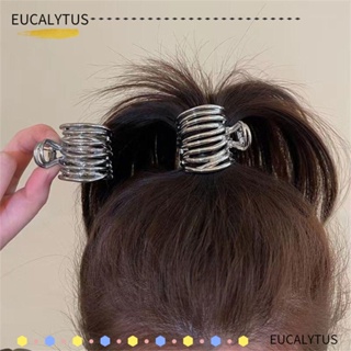 EUTUS กิ๊บติดผมหางม้า โลหะ สีดํา สีเงิน ขนาดเล็ก สําหรับผู้หญิง