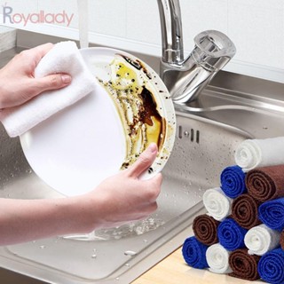 #ROYALLADY#Cleaning ผ้าสีขาว สีฟ้า สีน้ําตาล แฟชั่น คุณภาพสูง 30x30 ซม.