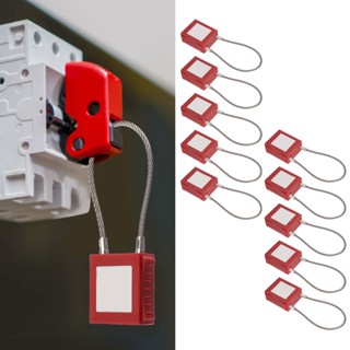 Intelligent Security 10 ชุด Lockout Tagout Cable Lock พร้อมกุญแจไฟฟ้าสแตนเลสกุญแจสำหรับการบำรุงรักษาอุปกรณ์