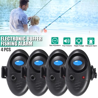 4pcs/set LED Electronic Light Fish Bite Sound Alert Alarm Clip on Fishing Rod