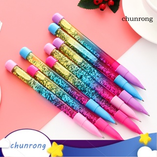 Chunrong ปากกาลูกลื่น 0.5 มม. ประดับเลื่อม กลิตเตอร์ สีฟ้า เครื่องเขียน สําหรับนักเรียน โรงเรียน สํานักงาน