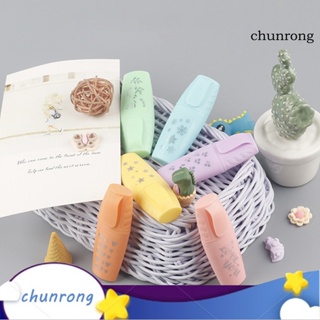 Chunrong ปากกามาร์กเกอร์ เรืองแสง ขนาดเล็ก แบบพกพา แห้งเร็ว สําหรับเด็กนักเรียน สํานักงาน โรงเรียน 6 ชิ้น ต่อชุด