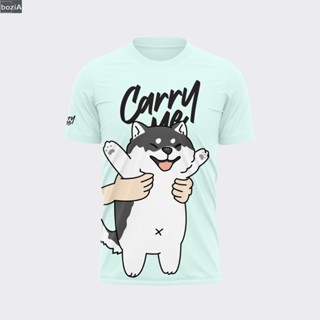 (bozi) เสื้อวิ่งพิมพ์ลายน้องหมาCarry Me