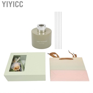 Yiyicc Scented Diffuser Set  Reed Lasting Green Exquisite Transparent Box Flower for Women Living Room