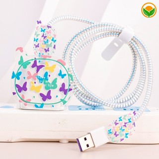 เคสซิลิโคน TPU แบบใส 3D ลายดอกไม้ ผีเสื้อ สําหรับ IOS Charger 18 20W