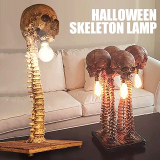 New 1pc Halloween Skeleton Lamp Skull Horror Statue Table Light Home Decoration