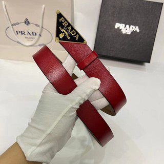 PRADA {Preferential Three Days} เข็มขัดลําลอง ขนาด 2.8 ซม. หรูหรา สําหรับผู้หญิง