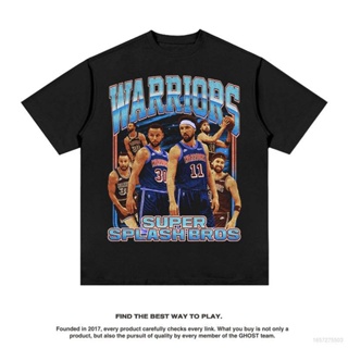 เสื้อยืดพิมพ์ลาย เสื้อยืดแขนสั้น คอกลม พิมพ์ลาย NBA Golden State Curry Thompson Fan พลัสไซซ์ HQ1 QH1