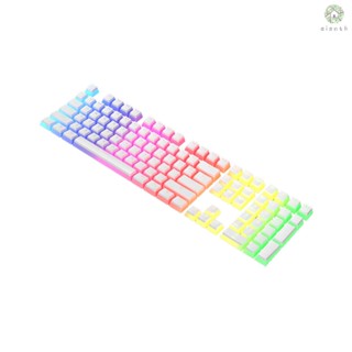 [DZ] Ajazz PBT ชุดปุ่มกดคีย์บอร์ด 108 คีย์ PBT สีขาว สําหรับคีย์บอร์ด Mechanical