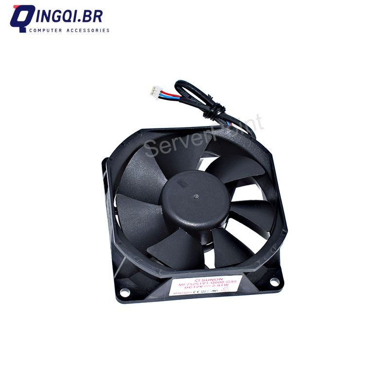 ทดสอบดีสําหรับ Sunon MF75251V1-Q000-G99 DC12V 2.91W 75*75*25MM พัดลมระบายความร้อนทรงสี่เหลี่ยม 3 สาย