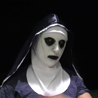 ｛Halloween Decor｝หน้ากากยาง รูป The Horror Scary Nun พร้อมผ้าพันคอ สําหรับแต่งคอสเพลย์ฮาโลวีน