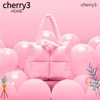 Cherry3 กระเป๋าสะพายไหล่ ไนล่อน สีพื้น มีซิป สไตล์ยุโรป อเมริกา แฟชั่น สําหรับผู้หญิง