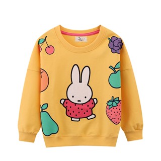 เสื้อกันหนาวแขนยาว ผ้าฝ้าย พิมพ์ลายการ์ตูนกระต่าย Miffy ขนาดเล็ก สําหรับเด็กผู้หญิง 2-7 ปี