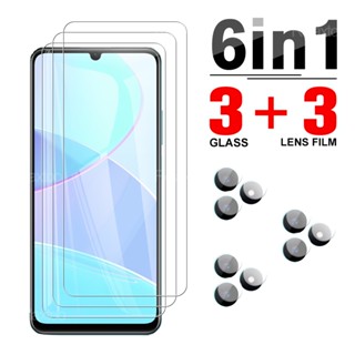 6 In 1 ฟิล์มกระจกนิรภัยกันรอยหน้าจอ HD แบบเต็มจอ สําหรับ Realme C51 C53 C55