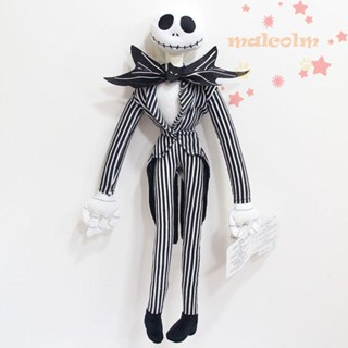 Malcolm ตุ๊กตาหัวกระโหลก Skellington ผ้ากํามะหยี่ขนนิ่ม รูปโครงกระดูก ขนาด 50 ซม.