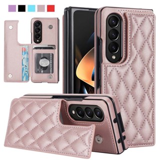 เคสหนัง ฝาพับ พร้อมช่องใส่บัตร สําหรับ Galaxy Z Fold 5 2023 Samsung Z Fold 4 2022 Z Fold 3 2021