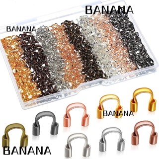 Banana1 ตัวป้องกันสายเคเบิล ทองแดง ทองเหลือง รูปตัว U 8 สี สําหรับทําเครื่องประดับ 800 ชิ้น