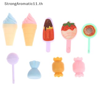 Strongaromatic ของเล่นอมยิ้ม เค้ก ขนมหวาน ไอศกรีม น้ําตาลจิ๋ว 9 ชิ้น ต่อชุด