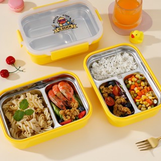 【สินค้าสปอต】กล่องข้าวเด็ก กล่องข้าว 2/3 ช่อง เก็บอุณหภูมิ lunch box กล่องข้าวการ์ตูน การจัดส่งช้อนส้อม