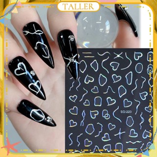 ✧Ready Stcok Nail Art Simple French Laser Sticker Phnom Penh Rose Honey Peach Love Back Adhesive Sticker Nail Decoration Manicure Tool For Nail Shop TALLER สติ๊กเกอร์ติดเล็บ