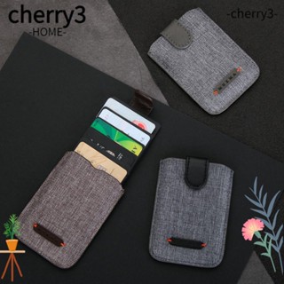 Cherry3 กระเป๋าใส่บัตรเครดิตแฟชั่น ผ้าแคนวาส หนัง PU 5 ช่อง